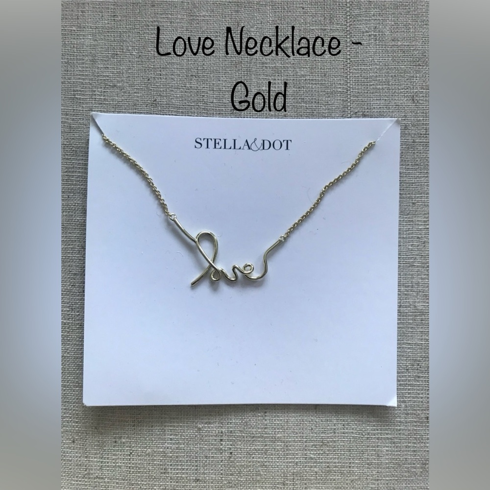 Stella & Dot Gold Love Necklace